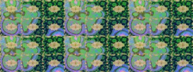 Paisley 'ler zarif çiçek desenli eskiz arka plan duvar kâğıdı çizimi klasik tarz, modern 3D çizgili sanat eseri altın ve yeşil desenli çiçek yaprakları ve süslemeleri..