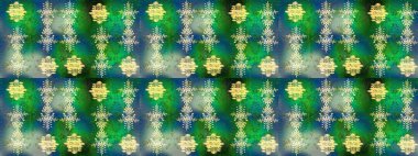 Raster yeşili, mavi ve nötr kar tanesi izole edilmiş. Güzel bir kış süsü. Renkli kar taneleri Raster illüstrasyonu.