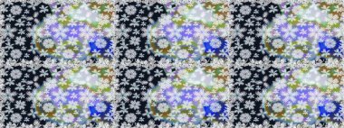 Tatil havası. Bahar mevsimi. Gri renkli çiçekler. Nazik romantik baskı. Raster dikişsiz sevimli çiçek deseni.