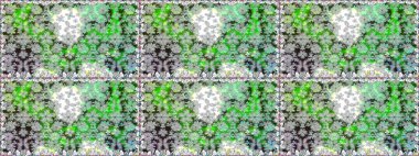 Raster dikişsiz çiçek deseni. Vadinin yeşil renkli çiçekleri.