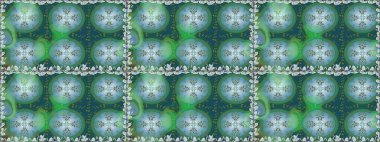 Güzel kumaş deseni. Raster illüstrasyonunda kusursuz çiçek deseni. Yeşil renklerde. Raster illüstrasyonu.