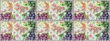 Çiçeksiz desenli arka plan. Düz Çiçek Elementleri Tasarım Raster illüstrasyonu. Gri renkli çiçekler. Renkli Bahar Teması Kusursuz Arkaplan.