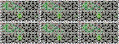 Raster Şirin kumaş deseni. Düz Çiçek Elementleri Tasarımı. Renkli Bahar Temalı Kusursuz Arkaplan. Kusursuz bağbozumu.