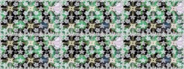 Raster illüstrasyonu. Tarafsız renklere karalamalar çizen kusursuz çiçek deseni.