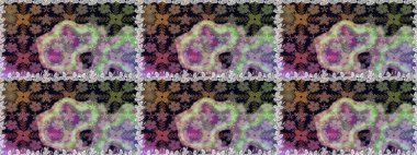 Raster illüstrasyonu. Tarafsız renklerde Asya tekstil tarzında. Kusursuz çiçek deseni.