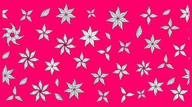 Raster illüstrasyonu. Çiçek desenli eskiz, darbeler, sıçramalar, yaz çiçekleri. Mor renkte çiçekler.