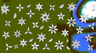 Suluboya çizim kalıbı. Eski model. Dekorasyon ve tasarım için güzel bir desen. Çiçeğin suluboya çizimlerinin mükemmel deseni. Moda baskısı. Raster illüstrasyonu.