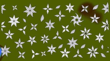 Chichi 'nin kumaş kalıbını çiz. Çiçek deseni. Renkli Bahar Teması eskiz kalıbı. Düz Çiçek Elementleri Tasarımı. Raster illüstrasyonu.