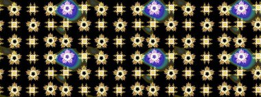 Sketch Colour Spring Theme eskiz kalıbı. Düz Çiçek Elementleri Tasarımı. Sevimli çiçek raster deseni. Siyah renkte çiçekler.