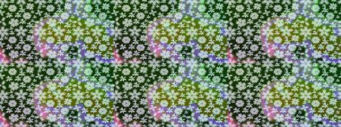 Düz Çiçek Elementleri Tasarımı. Raster illüstrasyonundaki çiçek desenli çizim. Renkli Bahar Teması eskiz kalıbı. Güzel kumaş deseni.