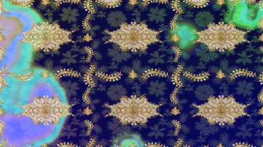 Noel, kar tanesi, yeni yıl. Mavi renkli ve altın elementli eskiz deseni. Mavi renklerle altın elementler üzerine altın çizim deseni.