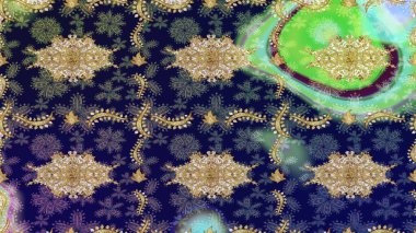 Klasik klasik klasik arka plan. Gri renkli ve altın elementli eskiz deseni. Klasik Raster altın desenini çiz. Geleneksel oryantasyon süsü. Raster illüstrasyonu.