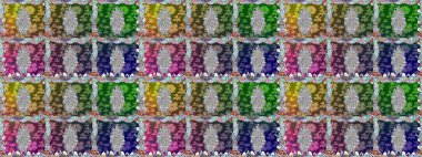 Raster illüstrasyonu. Raster deseni. Küçük çiçekteki sevimli çiçek deseni. Yumuşak, yaz çiçekleri yeşil renklerde.