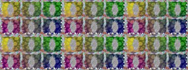 Çiçekli karalama şeklinde Raster çiçek deseni. Nazik, sevimli çiçek arkaplanı. Yeşil renkte çiçekler.