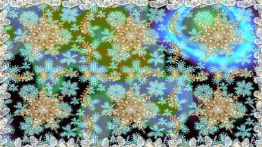 Kusursuz oryantal klasik altın desen. Tarafsız renklerde altın tekrarlayan elementler içeren Raster soyut arkaplanı.