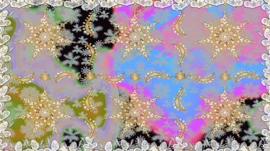 Çiçek süsü kumaş deseni, cam, çiçek desenli metal gri renkli ve altın elementli. Klasik raster altın pürüzsüz desen.