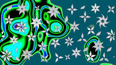 Nazik, narin çiçek arkaplanı. Mavi renkli çiçekler. Raster çiçek desenli ve çiçekli..