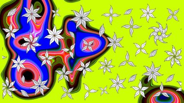 Raster illüstrasyonu. Tony 'nin kumaş kalıbını çiz. Modaya uygun kumaş deseni. Küçük çiçekte sevimli çiçek deseni var..