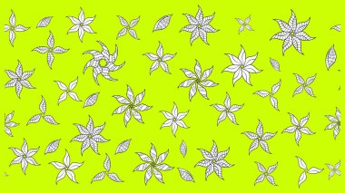 Çiçek. Taslak dekoratif arka plan, çiçek mandala. Raster illüstrasyonu. Yeşil renklerde.