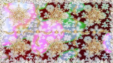 Raster altın desen. Raster illüstrasyonu. Doğu tarzı arabesk. Kusursuz altın desenli bukleler. Altın elementli nötr renkler.