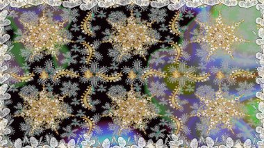 Klasik klasik klasik arka plan. Kusursuz klasik raster grisi ve altın desenli. Geleneksel oryantasyon süsü.