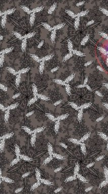 Düz Çiçek Elementleri Tasarımı. Renkli Bahar Teması eskiz kalıbı. Güzel kumaş deseni. Raster illüstrasyonunda çiçek deseni çizimi.