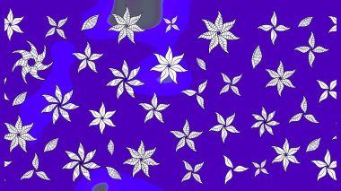 Raster deseni. Bahar çiçekleri dallı desen, mor renkler çiçekli siluet.