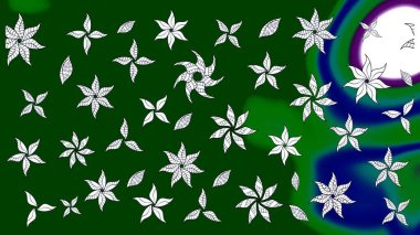 Düz Çiçek Elementleri Tasarımı. Renkli Bahar Teması eskiz kalıbı. Parlak arkaplan eskiz desenli çiçekli fantezi tasarımı.