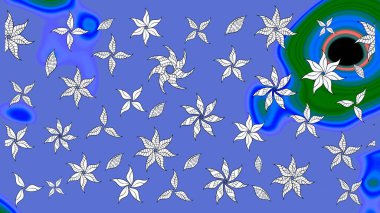 Taslak dekoratif arka plan, çiçek mandala. Mavi renklerde. Çiçek. Raster illüstrasyonu.