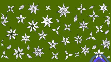 Şatafatlı bahar bahçesi dokusu. Raster illüstrasyonu. Yeşil renkli çiçekler. Çiçek deseni. Yeşil renkte çiçek çizimi.