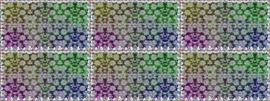 Renkli çiçekler. Raster illüstrasyonunda kusursuz çiçek deseni.