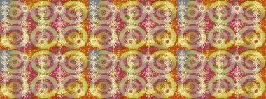 El çizimi çiçek çizimi deseni (fayans). Şirin çiçekli, desenli, nötr, bej ve sarı renkli renkli bir eskiz deseni. Tekstil için suluboya çizim deseni.