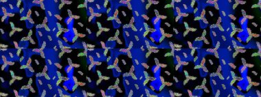 Yeni yıl kar tanesi. Düz kar karalama ikonları, kar taneleri silueti mavi, siyah ve yeşil renklerde Noel afişi, kartlar. Güzel soyut kar taneleri raster tasarımı..