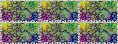 Çiçek duvar kâğıdı. Yeşil renkli şirin tekstil. Çiçek arkaplan. Raster illüstrasyonu. Renkli, pürüzsüz desen.