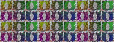 Renkli Bahar Temalı Kusursuz Arkaplan. Güzel kumaş deseni. Düz Çiçek Elementleri Tasarımı. Raster illüstrasyonunda kusursuz çiçek deseni.