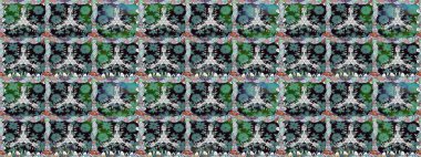 Yaz çiçekleri teması. Suluboya resim taklit Raster çizimi. El çizimi, soyut ve süslü elementler. Mavi renkler. Klasik çiçekler..