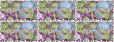 Raster illüstrasyonu. Tarafsız renklerde. Kusursuz dekoratif arka plan, çiçek mandala. Çiçek..