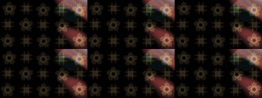 Siyah, kahverengi ve gri renkli kristal kar taneleri. Raster illüstrasyonu.