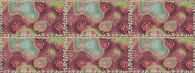 Raster Yumuşak kumaş deseni. Raster çiçek izi. Çiçeksel, nötr, pürüzsüz desen. Klasik taslak çizimi.