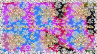 Noel, kar tanesi, yeni yıl. Tarafsız renklerde, altın elementlerle kusursuz klasik desen. Tarafsız renklerde altın desenli altın elementler.