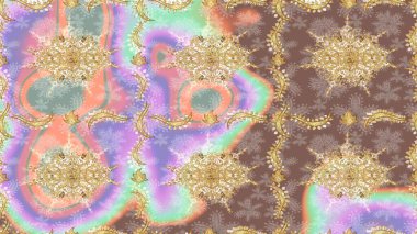 Soyut duvar kâğıdı, ambalaj dekorasyonu. Tarafsız renklerde raster altın desen. Altın kar tanesi basit bir çizim kalıbı. Kışın sembolü, Mutlu Noel tatili, Mutlu yıllar 2019.