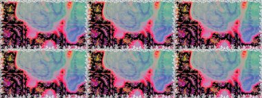 Kusursuz çiçek deseni. Raster illüstrasyonu. Düz Çiçek Elementleri Tasarımı. Renkli Bahar Temalı Kusursuz Arkaplan. Asya tekstil tarzında. Mavi renkte çiçekler.