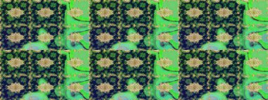 Raster geleneksel altın eskiz deseni yeşil renklerde. Barok tarzında eskiz doğulu süsü..