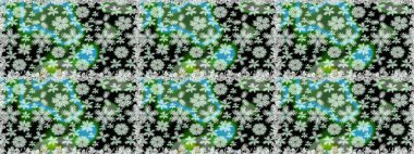 El çizimi, soyut ve süslü elementler. Klasik çiçekler. Suluboya resim taklit Raster çizimi. Yaz çiçekleri teması. Yeşil renkler.