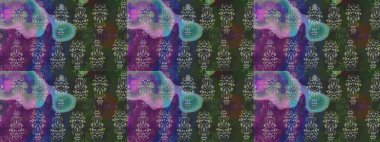 Çiçekler. Soyut etnik raster çizim kalıbı. Vadinin gri renkli çiçekleri.