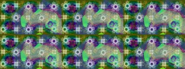 Kar tanesi renkli desen. Renk arka plan üzerinde izole soyut kar taneleri ile düz tasarım. Snowflakes desen. Raster kar taneleri arka plan. Raster illüstrasyon.