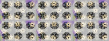 Gri, nötr ve bej renkli kar taneleri. Renkli arka planda izole tatlı kar taneleri. Raster illüstrasyonu.