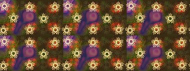 Kar taneleri izole edildi. Kahverengi, mor ve yeşil renkli kar tanesi süsü. Kar tanesi süsü Raster illüstrasyonu. Güzel süs eşyası..