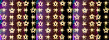 Noel ve yeni yıl moda baskıları için tatil tasarımı. Raster illüstrasyonu. Kar tanelerinin soyut arkaplanlı Noel şablonu. Kahverengi, siyah ve mor kar taneleri.