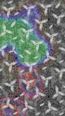 Çiçekler suluboya eskiz deseni. Raster Stili kumaş deseni.